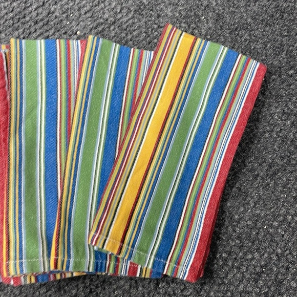 Pier 1 Havanna Stripe Cotton Cloth Fabric Napkins Lot of 8 - Picture 2 of 3